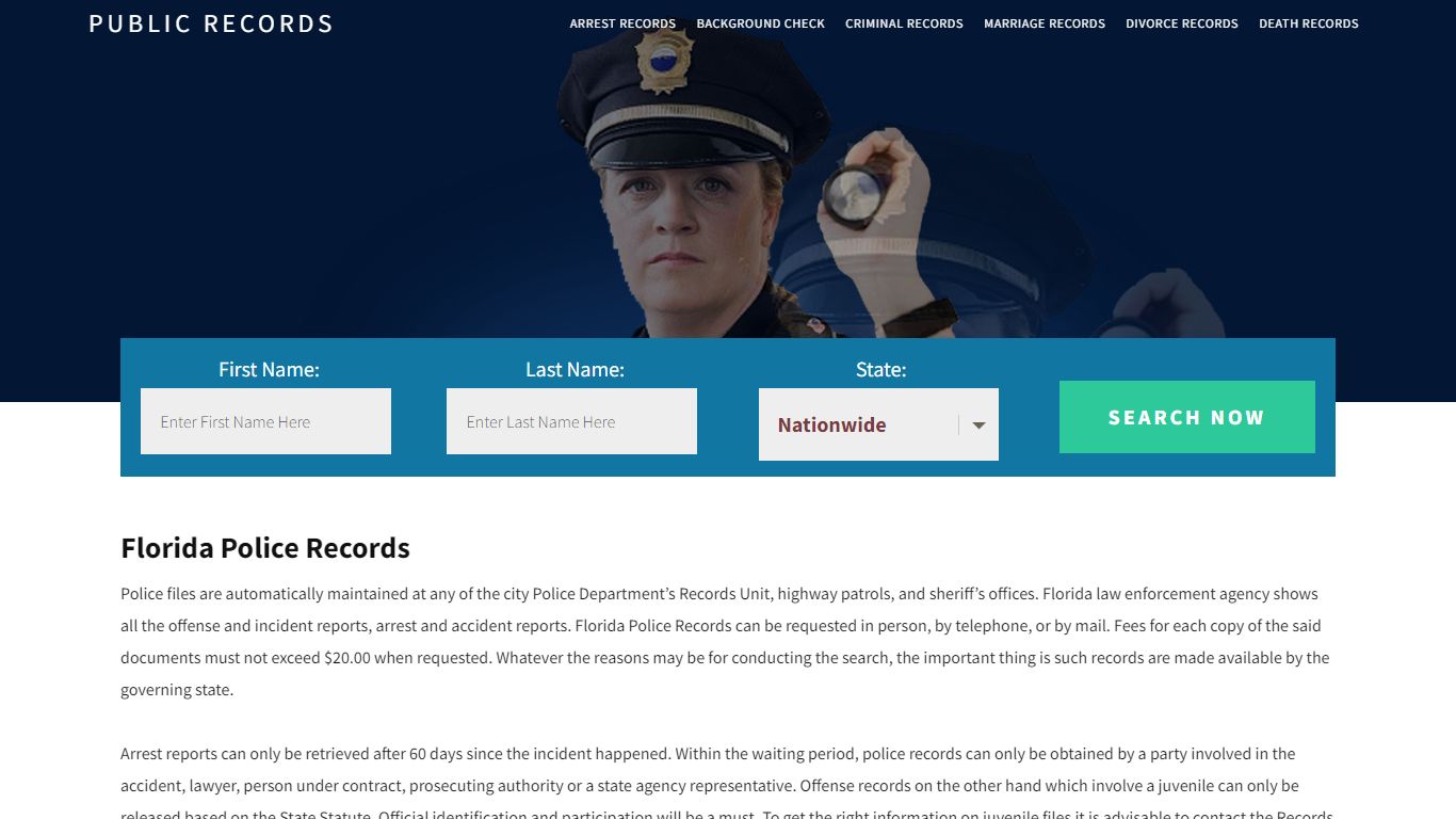 Florida Police Records | Get Instant Reports On People